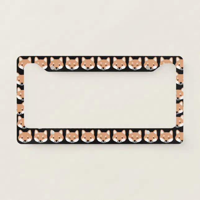 GZHJMY Cartoon Shiba Inu Dog Print Animal License Plate Frames For...