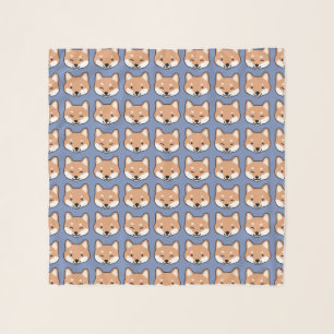 Cute Shiba Inu Faces Pattern Scarf