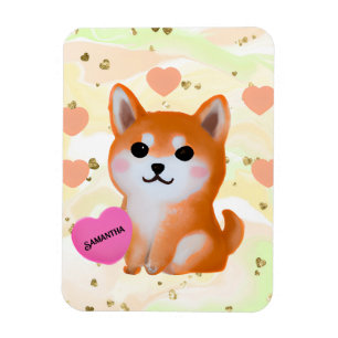 Cute Shiba Inu Hearts For Dog Lover Magnet