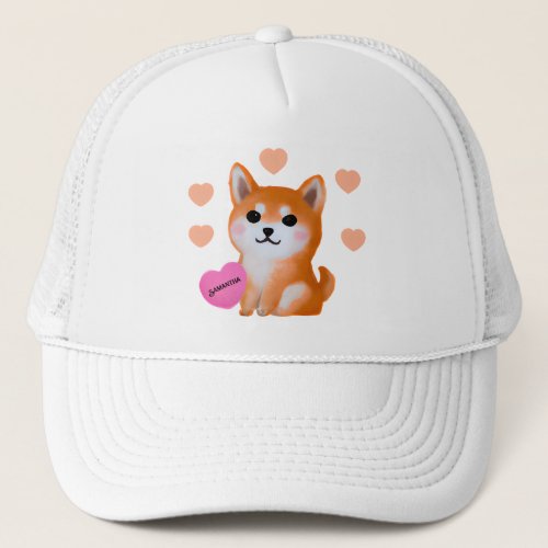 Cute Shiba Inu Hearts  For Dog Lover Trucker Hat