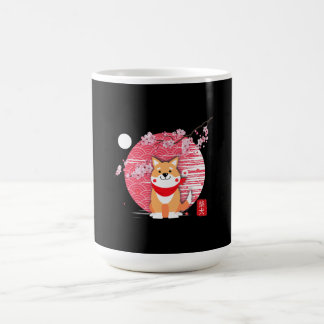 Cute Shiba Inu Kawaii Japanese Cherry Blossom Moon Color Morph Mug