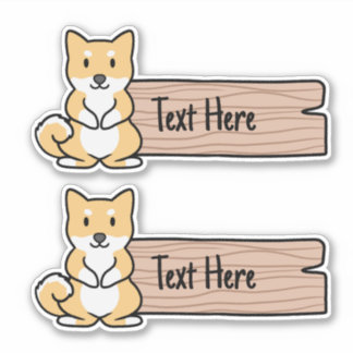 Cute Shiba Inu Label 