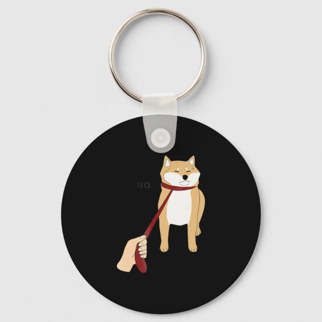 Cute shiba inu | Nope dog funny design Keychain (Front)