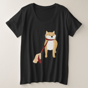 Cute shiba inu Nope dog funny design Plus Size T-Shirt