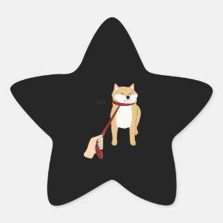 Cute shiba inu | Nope dog funny design Star Sticker