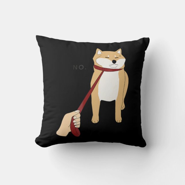 Cute shiba inu | Nope dog funny design Throw Pillow (Front)