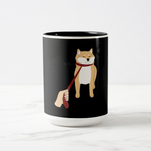 Cute shiba inu  Nope dog funny design Two_Tone Coffee Mug