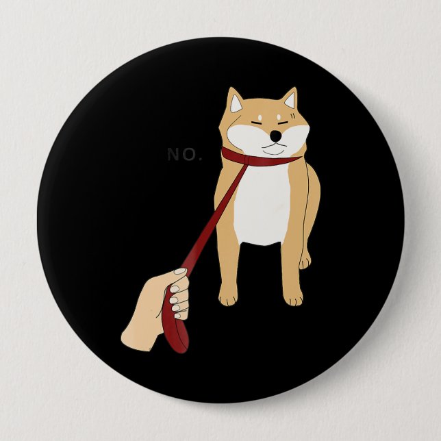 Cute Shiba Inu Nope - Doge Meme Button (Front)