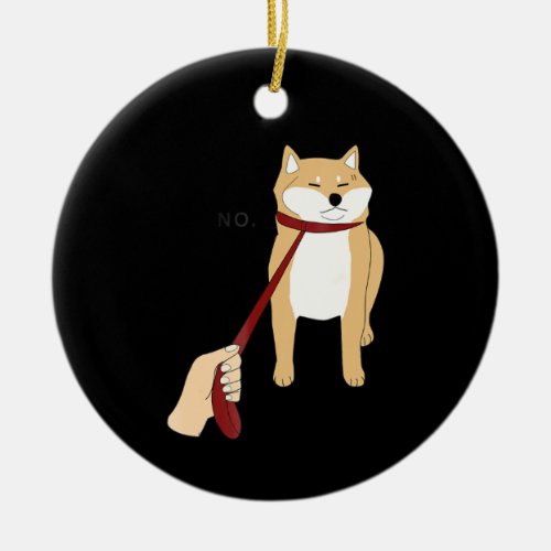 Cute Shiba Inu Nope Doge Meme Dog Gifts Ceramic Ornament