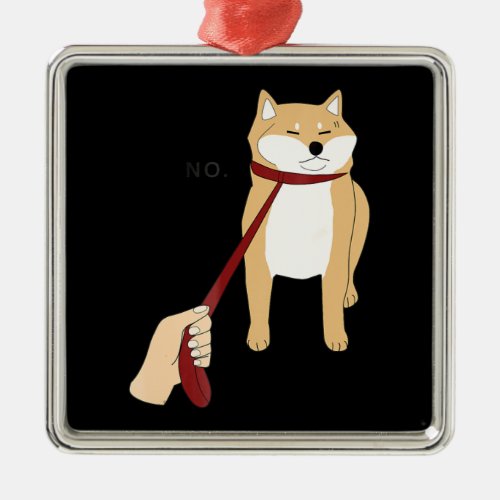 Cute Shiba Inu Nope Doge Meme Dog Gifts Metal Ornament