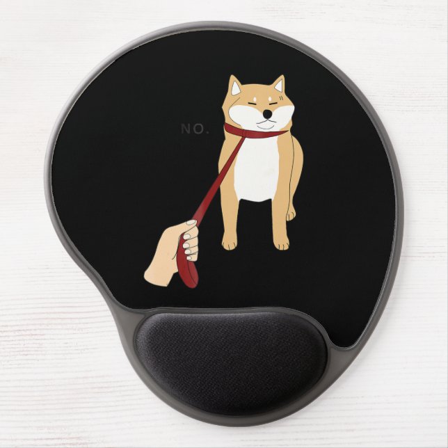 Cute Shiba Inu Nope - Doge Meme Gel Mouse Pad (Front)