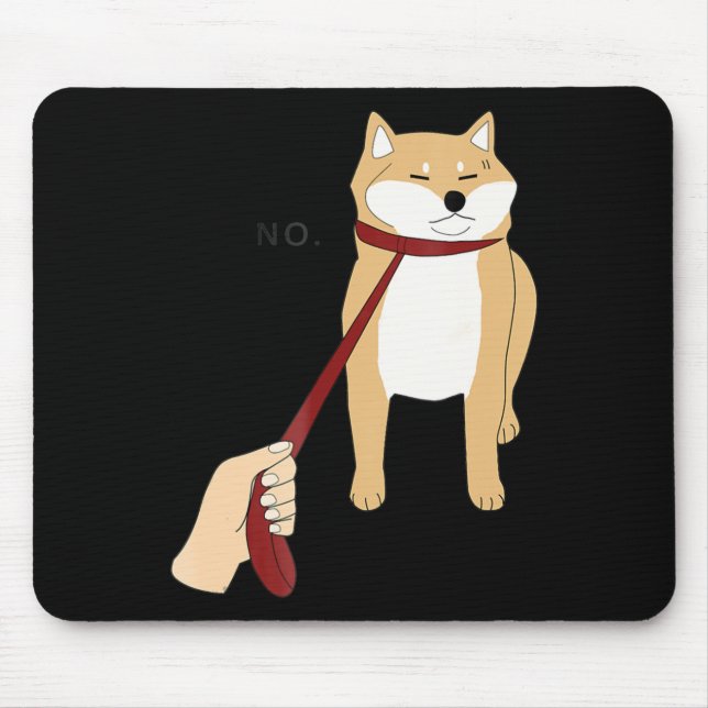 Cute Shiba Inu Nope - Doge Meme Mouse Pad (Front)
