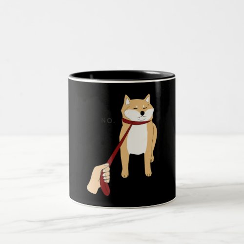 Cute Shiba Inu Nope _ Doge Meme Two_Tone Coffee Mug