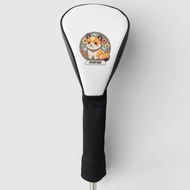 Cute Shiba Inu Pup  Golf Head Cover (Front)