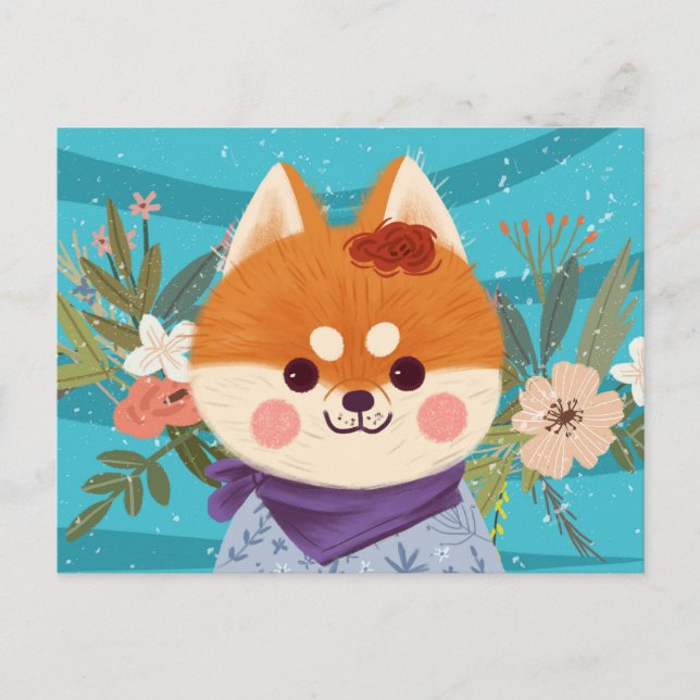 Cute Shiba Inu Pup Postcard (Front)