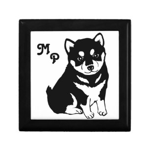 Cute Shiba Inu Puppy Art Monogram Gift Box