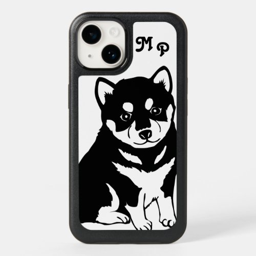 Cute Shiba Inu Puppy Art Monogram OtterBox iPhone 14 Case