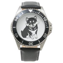 Cute Shiba Inu Puppy Art Watch