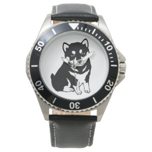 Cute Shiba Inu Puppy Art Watch