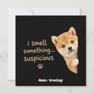 Cute Shiba Inu Puppy Funny Smell Quote Kawaii Dog Invitation