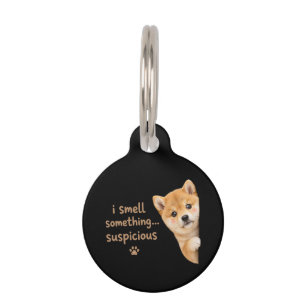 Cute Shiba Inu Puppy Funny Smell Quote Kawaii Dog  Pet ID Tag