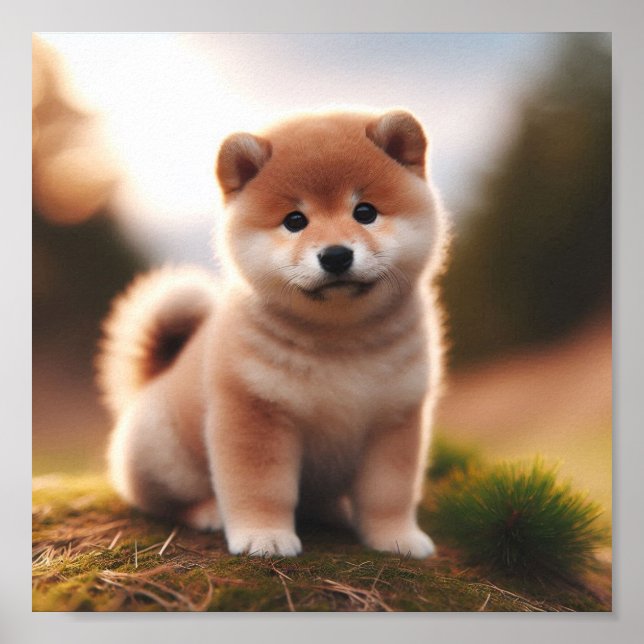 cute Shiba Inu puppy Poster (Front)