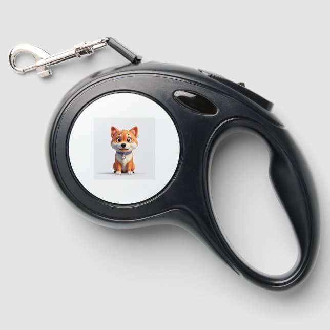 Cute Shiba Inu   Retractable Pet Leash (Front)