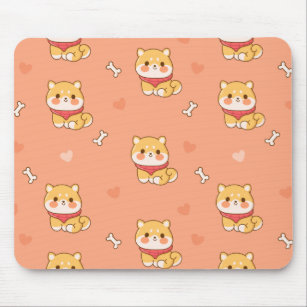 Cute Shiba Inu Seamless Pattern Mouse Pad