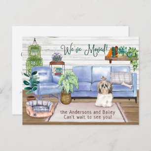 Cute Shih Tsu Cozy New Home Moving Announcement Postcard