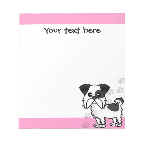 Cute Shih Tzu Black and White  _ Pink Notepad