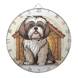 Cute Shih Tzu Cartoon Dartboard