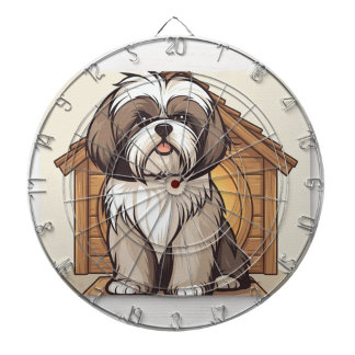 Cute Shih Tzu Cartoon Dartboard 