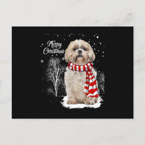 Cute Shih Tzu Christmas Puppy Dog Lover Family Mat Postcard
