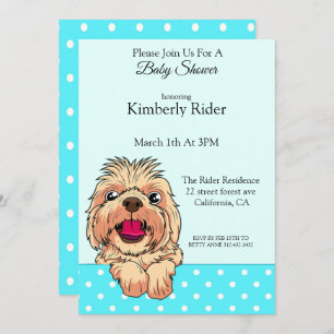 Cute Shih Tzu Dog Baby Shower invitation