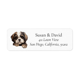 Cute Shih Tzu Dog Breed Pet Lovers Label