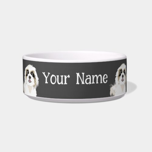 Cute Shih Tzu Dog Custom Color and Add Your Text Bowl