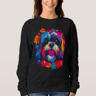 Cute Shih Tzu Dog Flowers Sweatshirt