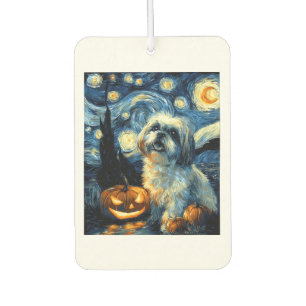 Cute Shih Tzu Dog Halloween Jack O Lantern Pumpkin Air Freshener