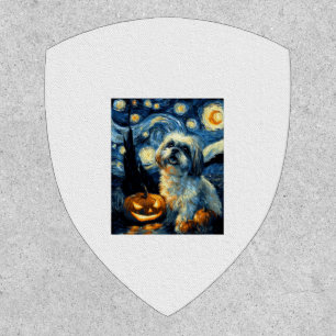 Cute Shih Tzu Dog Halloween Jack O Lantern Pumpkin Patch