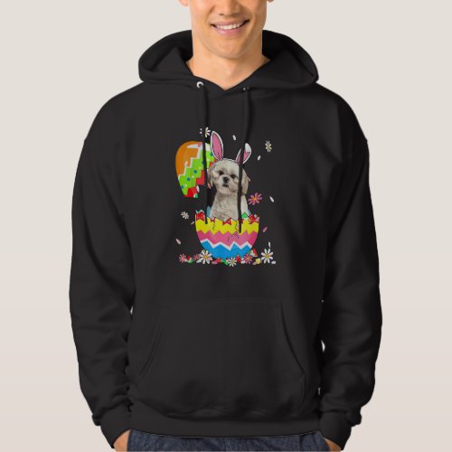 Cute Shih Tzu Dog Pet Hunting Egg Bunny Easter Day Hoodie