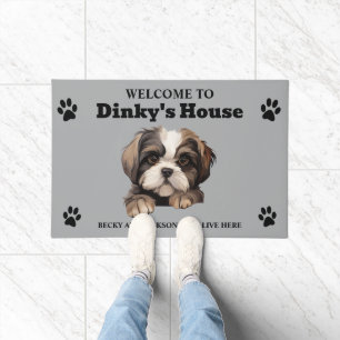 Cute Shih Tzu Dog Photo Doormat
