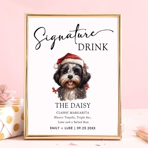 Cute Shih Tzu Dog Wedding Signature Drink Sign