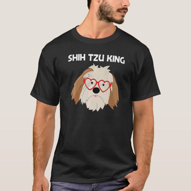 Cute Shih Tzu For Men Dad Toy Doggie Breed T-Shirt (Front)