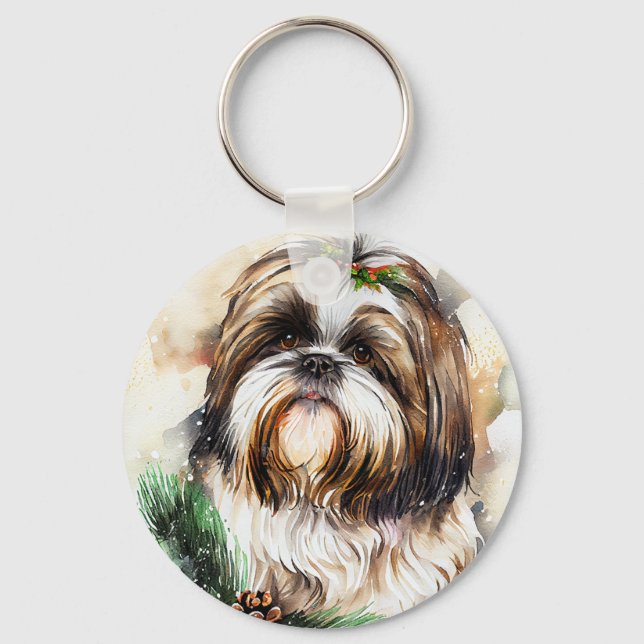 Cute Shih Tzu Keychain (Front)