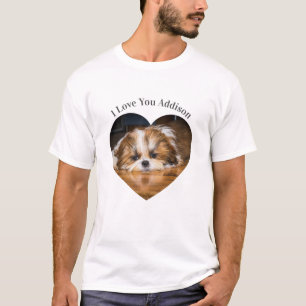 Cute shih tzu love Valentine heart photo T-Shirt