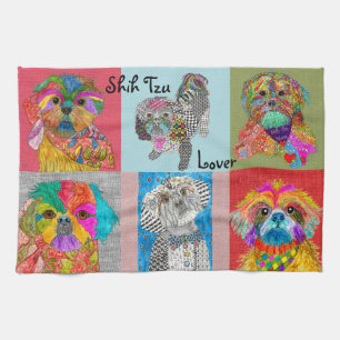 Cute Shih Tzu Lover Assortment Kitchen Towel