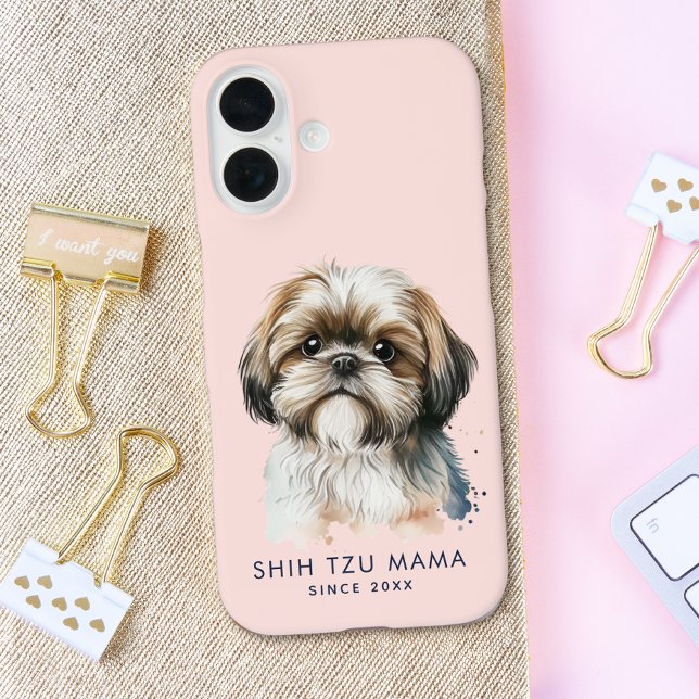 Cute Shih Tzu Mama Pink Case-Mate iPhone Case (Creator Uploaded)