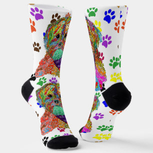 Cute Shih Tzu Mom Paw Prints Socks