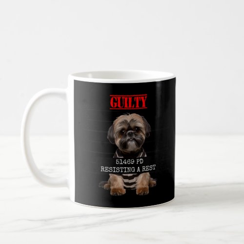 Cute Shih Tzu Mugshot Guilty Face Prison Dog Shih  Coffee Mug