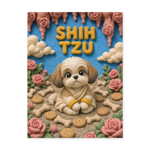 Cute Shih Tzu Puppy, Baby Dog Postcard